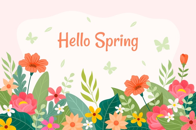 Free Vector flat floral spring background