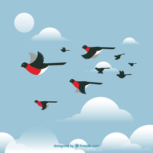 Free Vector flat flying bird background