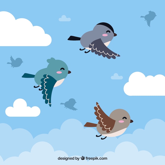 Free Vector flat flying bird background