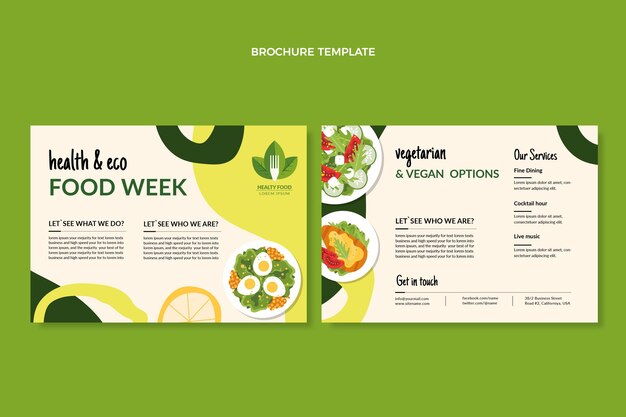 Flat food brochure template