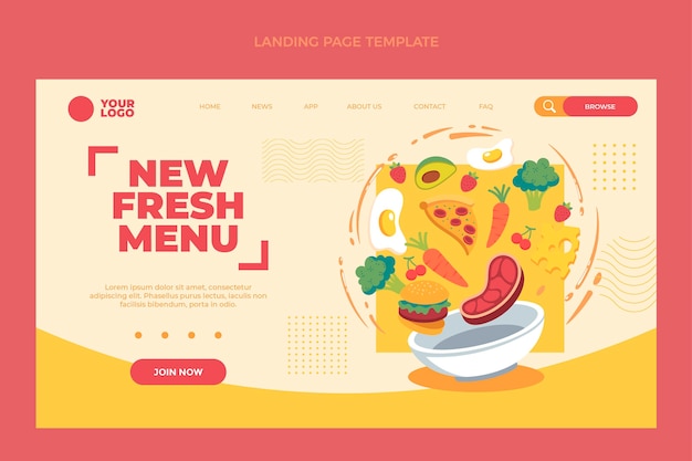 Free Vector flat food landing page