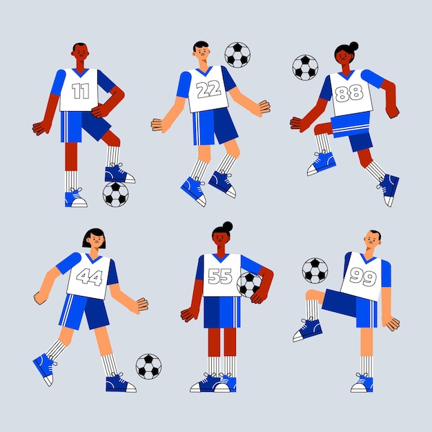 Free Vector flat football players illustration design