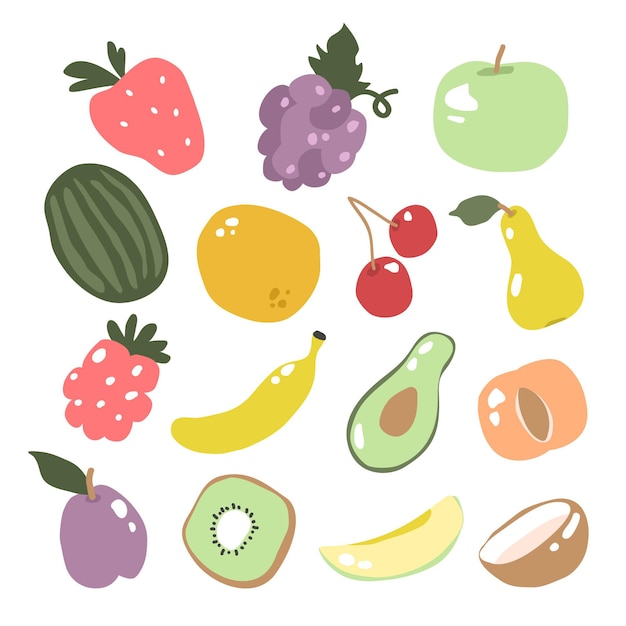 Free Vector flat fruit collection