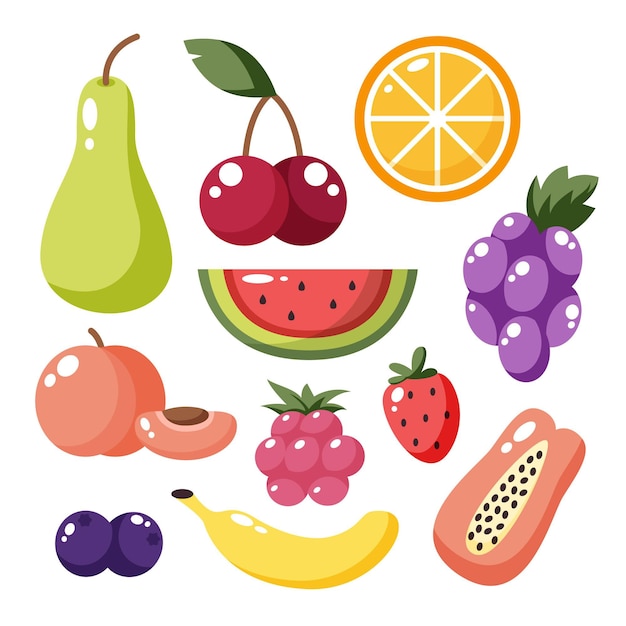 Free Vector flat fruit collection