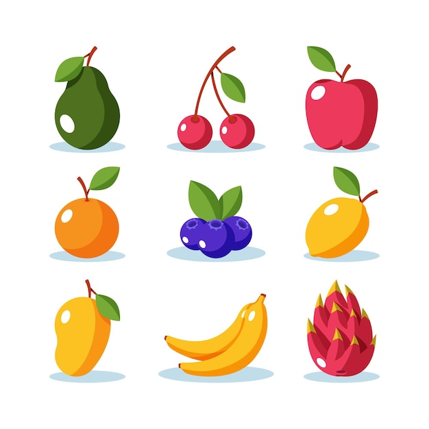 Free Vector flat fruit collection