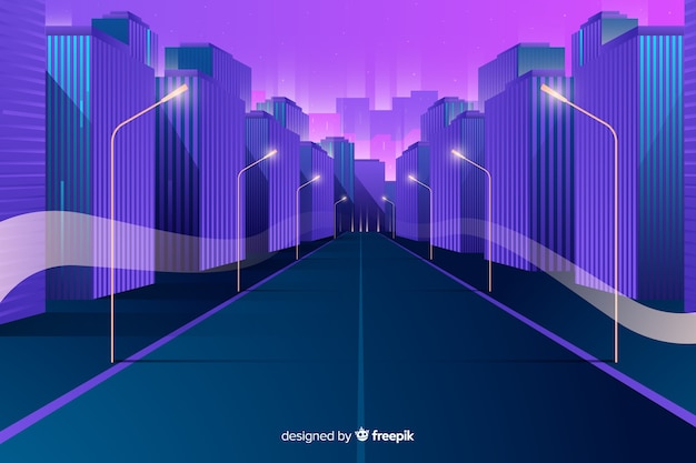 Free vector flat futuristic city background