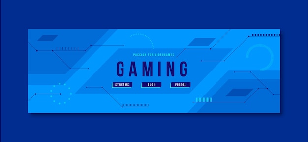 Flat futuristic gaming twitter header