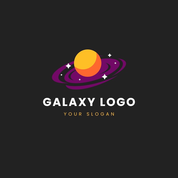 Free Vector flat galaxy logo template