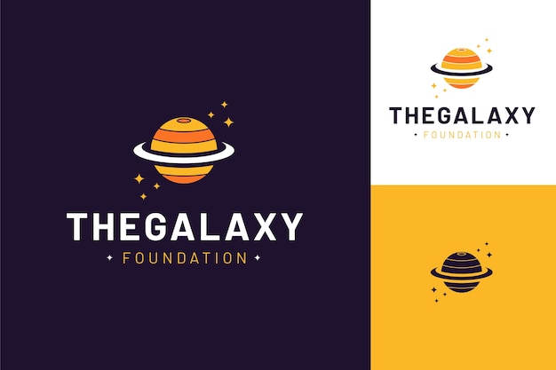 Free Vector flat galaxy logo templates set