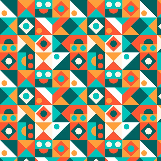 Flat geometric mosaic pattern design