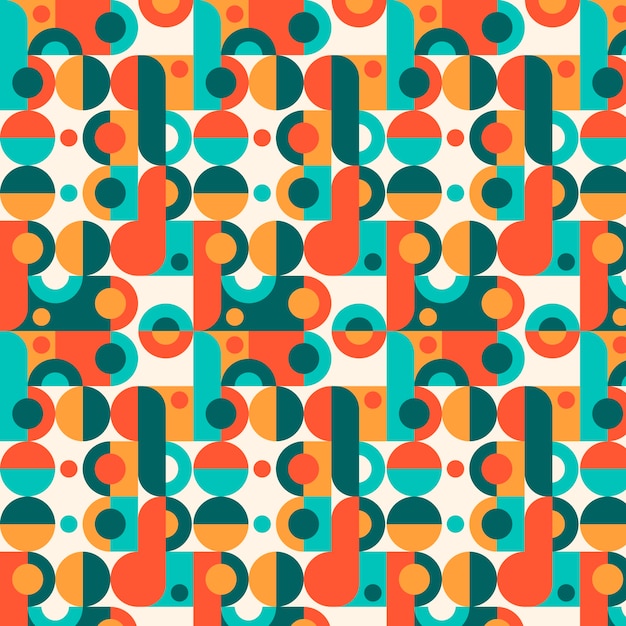 Flat geometric mosaic pattern design