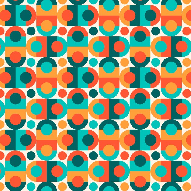 Flat geometric mosaic pattern design