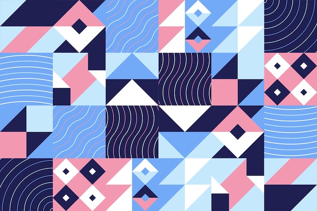 Free vector flat geometric mosaic pattern design