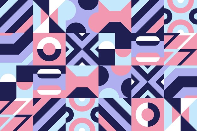 Flat geometric mosaic pattern design