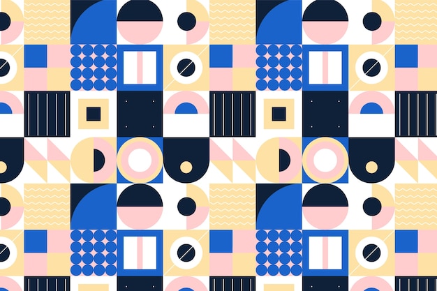 Free vector flat geometric mosaic pattern design