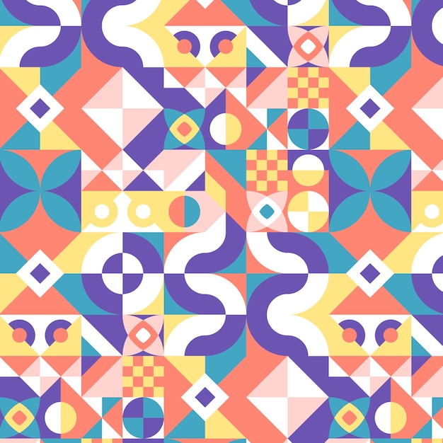 Free Vector flat geometric mosaic pattern design