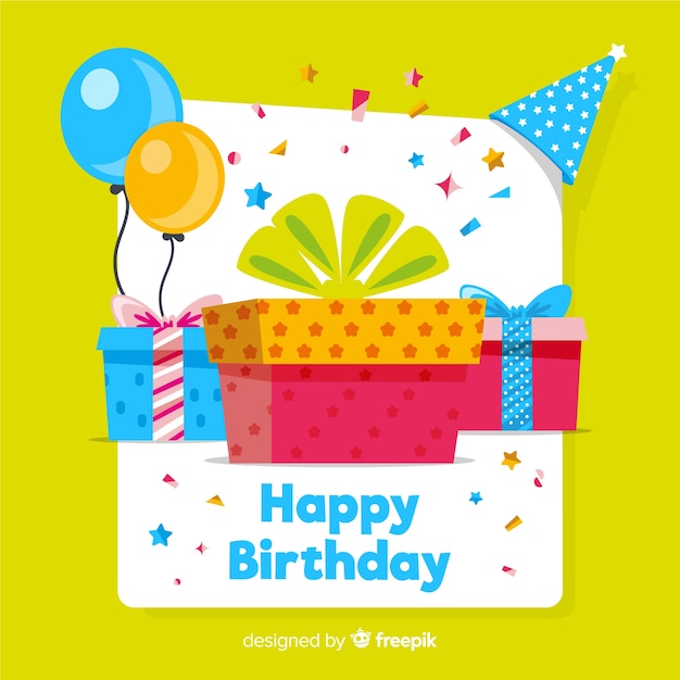 Free Vector flat gift birthday background