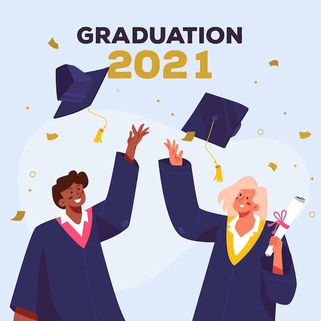 Free Vector flat graduation illustration