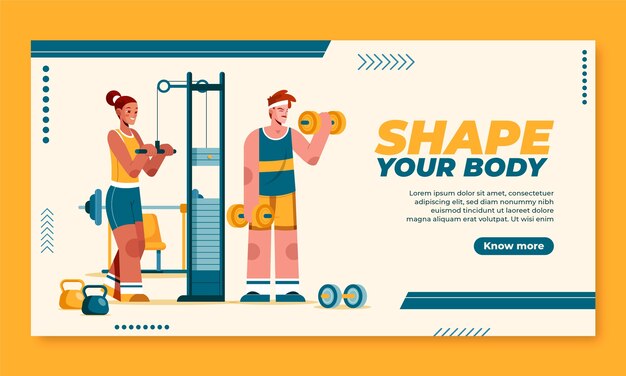 Free vector flat gym facebook ad