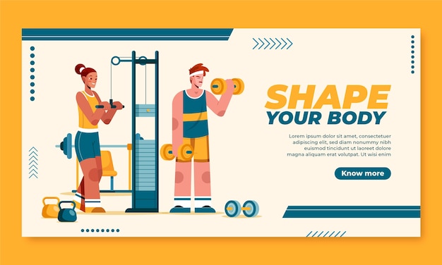 Free Vector flat gym facebook ad