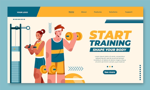 Flat gym landing page