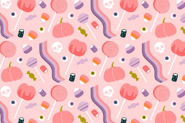 Flat halloween pastel pattern background