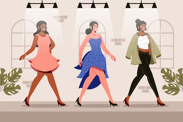 Free vector flat-hand drawn fashion designer concept