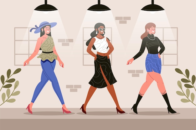 Free vector flat-hand drawn fashion designer concept