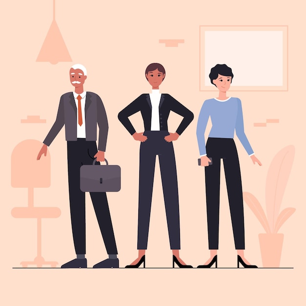 Free vector flat-hand drawn female team leader illustration