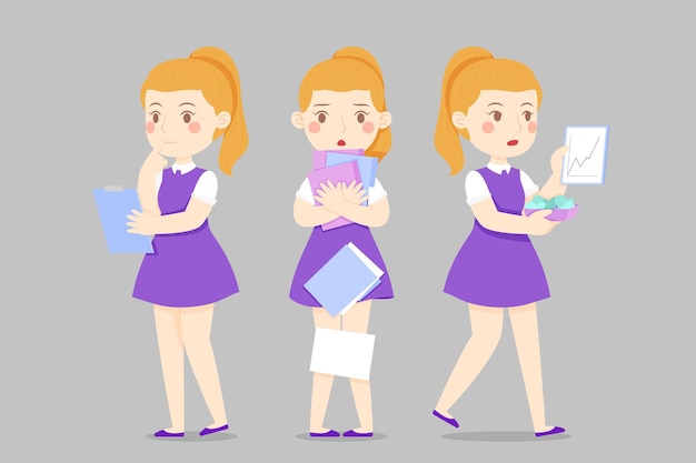 Free vector flat-hand drawn multitasking businesswoman illustration