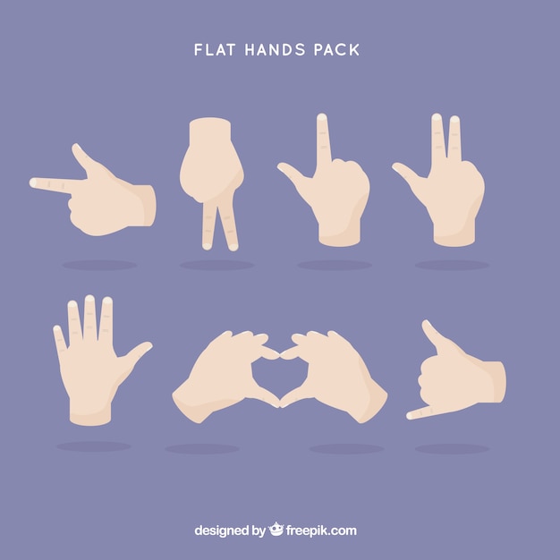 Free Vector flat hand gestures