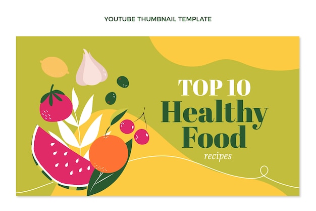 Flat healthy food youtube thumbnail