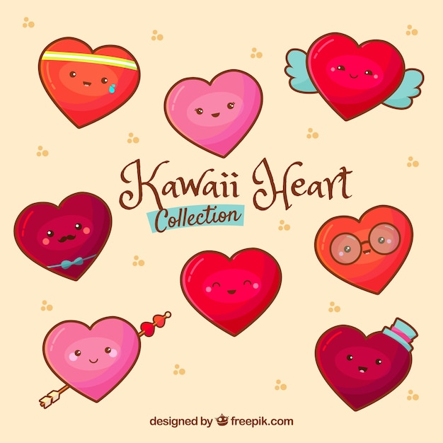 Free vector flat heart collection