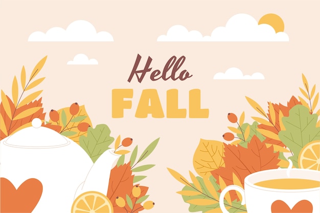 Free Vector flat hello fall background