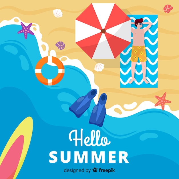 Free Vector flat hello summer background