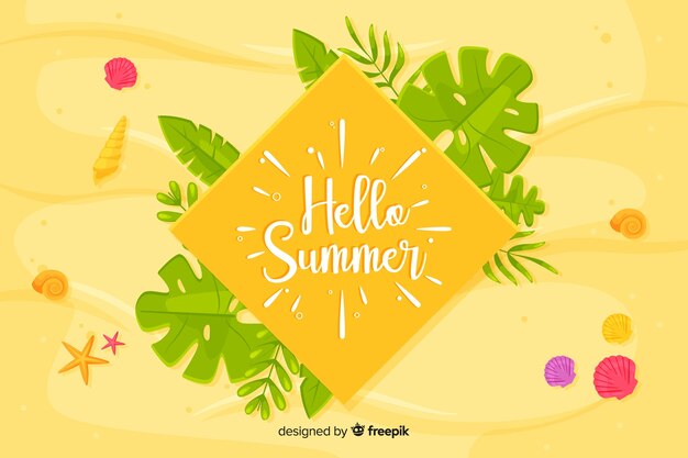 Free Vector flat hello summer background