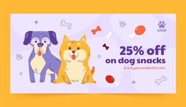 Flat horizontal sale banner template for international dog day celebration