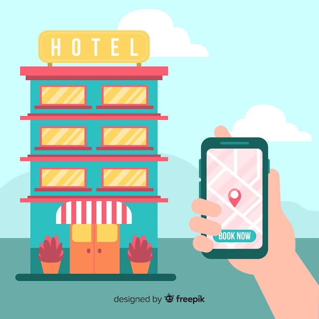 Free vector flat hotel booking concept