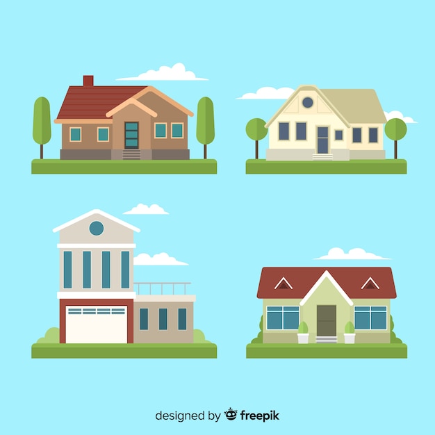 Free Vector flat housing collection