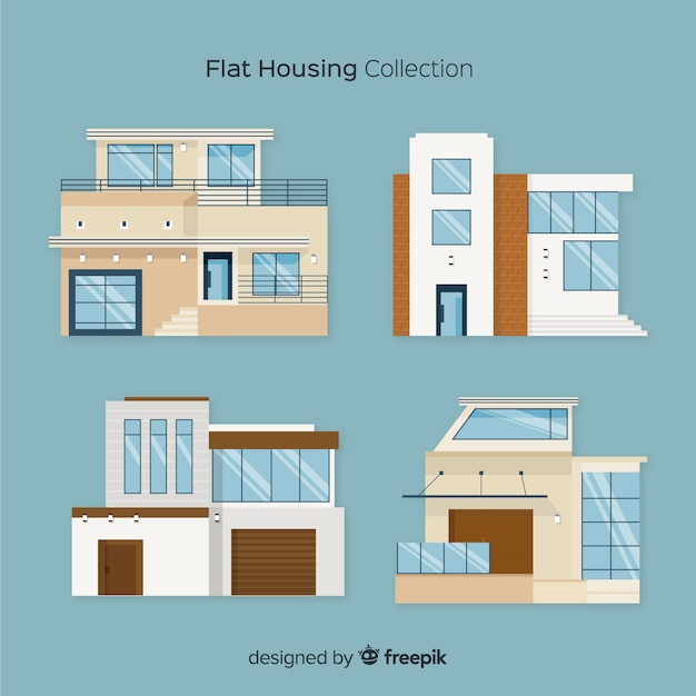 Free Vector flat housing collection