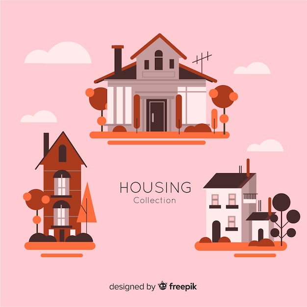 Free Vector flat housing collection