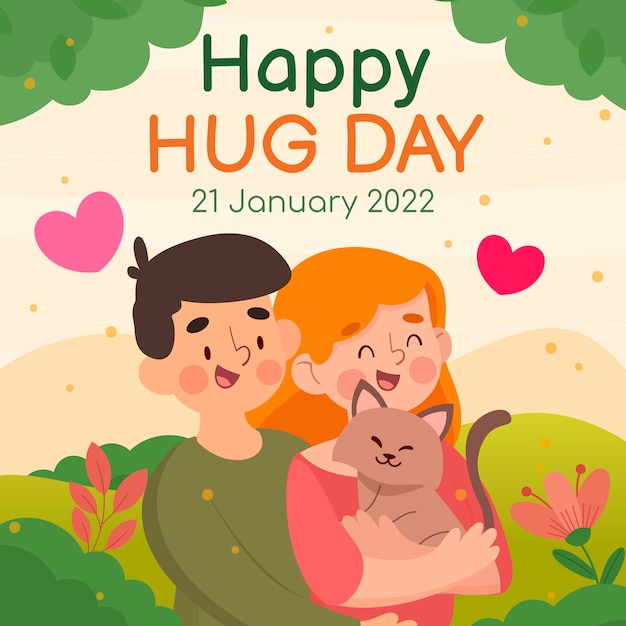 Free Vector flat hug day background