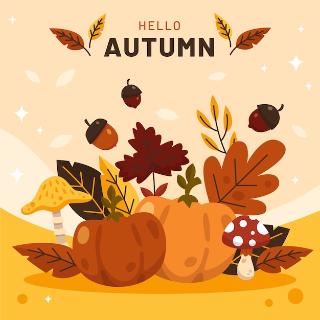 Free vector flat illustration for autumn celebration