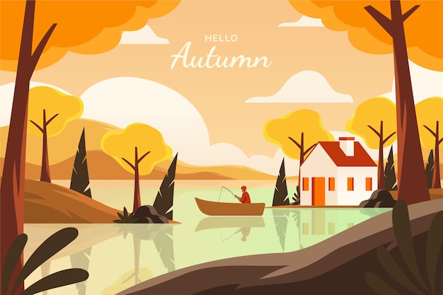 Free vector flat illustration for autumn