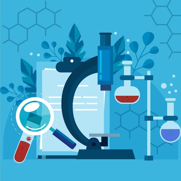 Free Vector flat illustration biotechnology