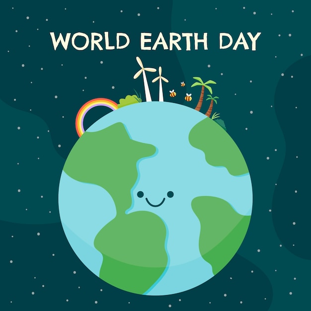 Free Vector flat illustration for earth day celebration