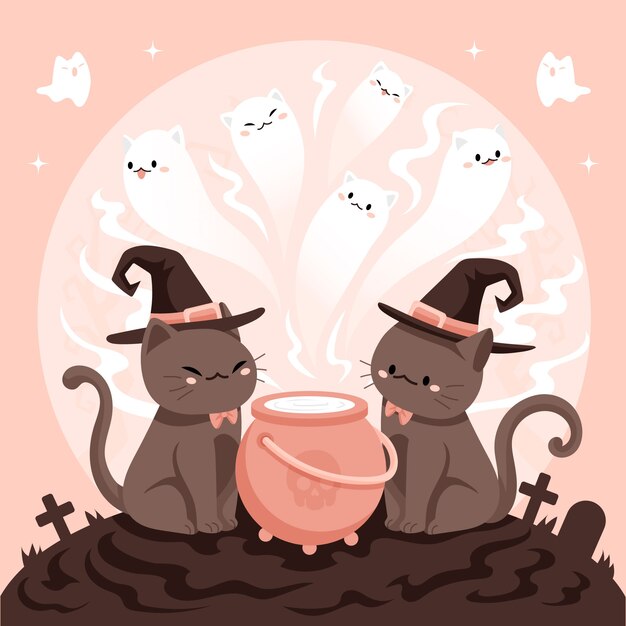 Flat illustration for halloween celebration