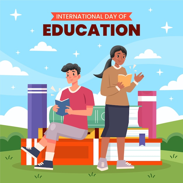 Flat illustration for international day of education