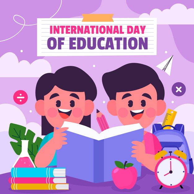 Flat illustration for international day of education