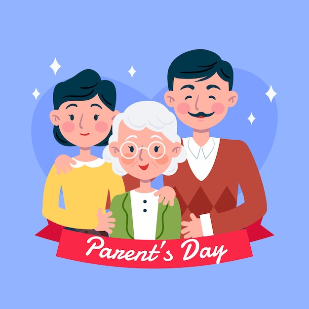 Free Vector flat illustration for korean parents day celebration